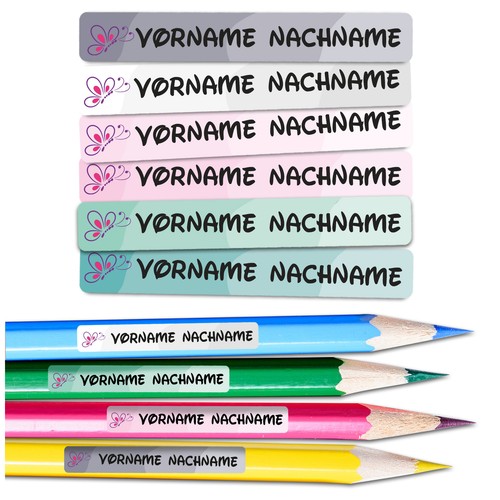 60x namensaufkleber wunschname - namensaufkleber,