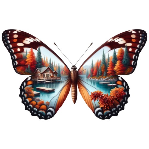 Sticker schmetterling - 5x,