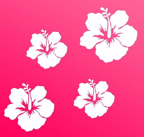 Auto aufkleber hibiskus - 4x,