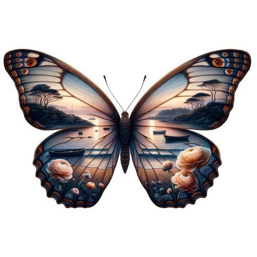 Sticker schmetterling - 5x,